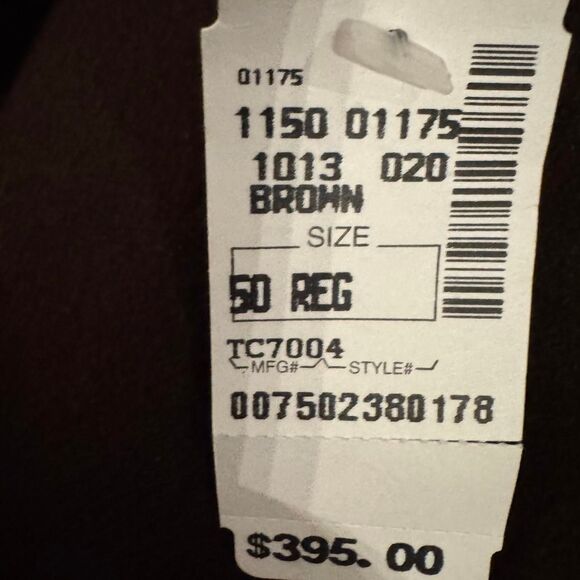 Jos. A. Bank Men’s 50R Chocolate Brown 100% Merino Wool Overcoat Long Dress Coat - Picture 8 of 8